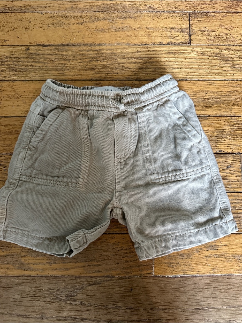 Zara Toddler Elastic Waist Shorts in Khaki